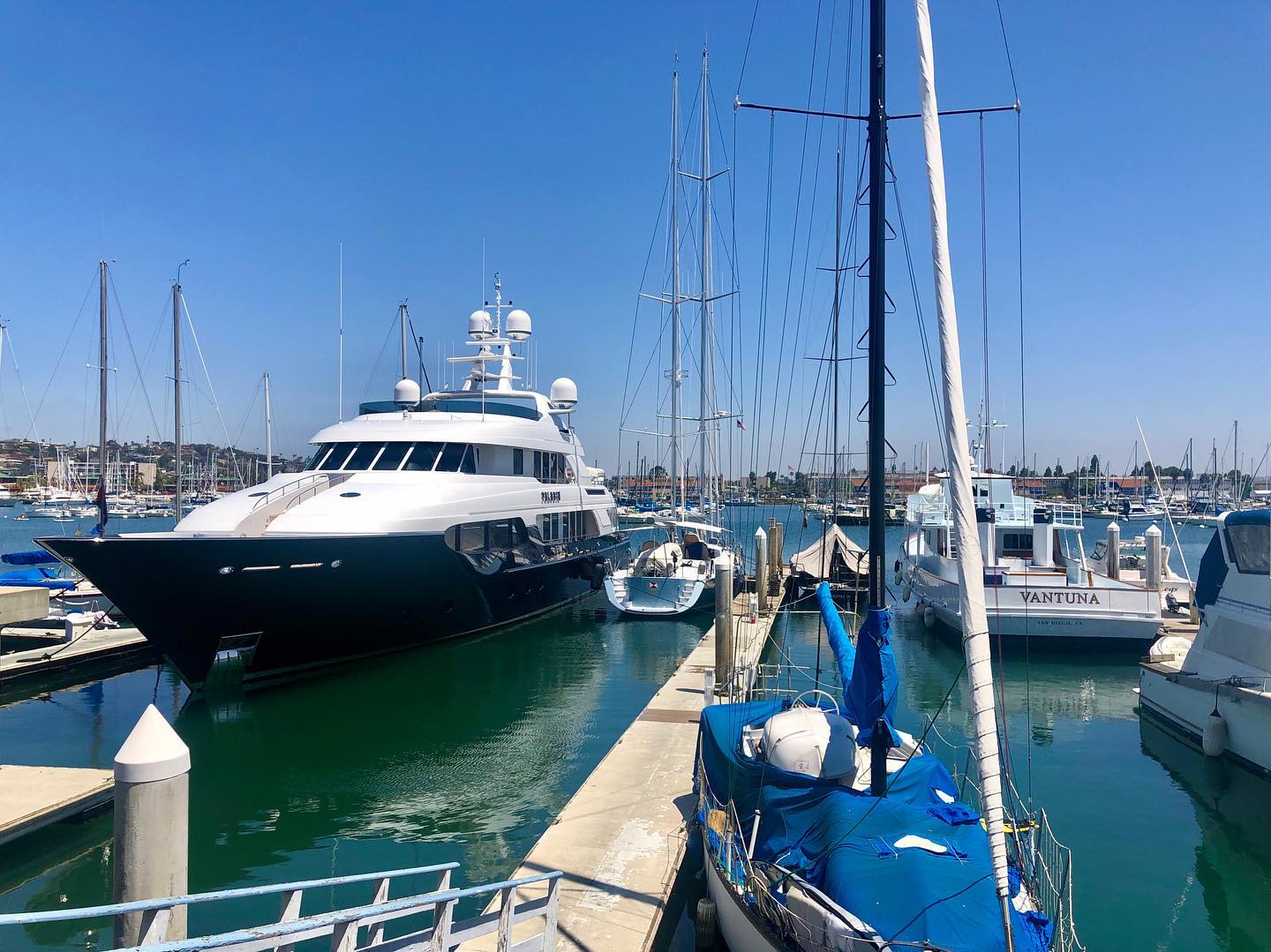 Boat docked at harbor